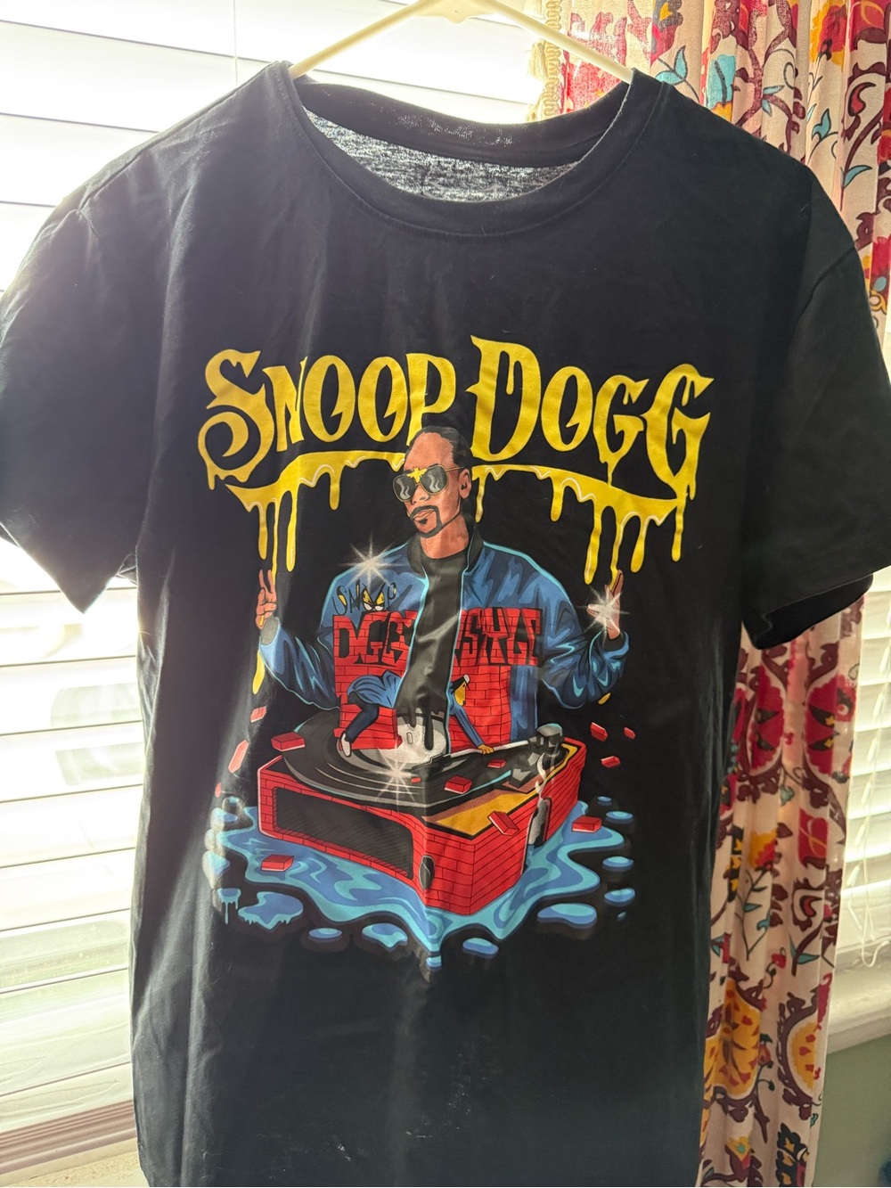 & Other Stories Black Snoop Dogg Graphic Tee with Yellow, Blue, Red